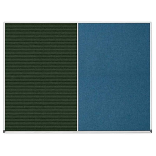 Triple Door Radius Corkboard, 72"x36", Bla, UV7005RC-BLACK-CORK